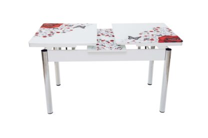 Set masa mercan cu 6 scaune , trandafiri rosii - imagine 4