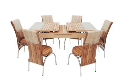 Set masa mercan cu 6 scaune , rustic - imagine 10