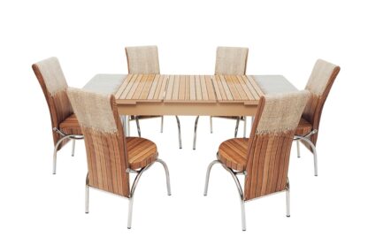 Set masa mercan cu 6 scaune , rustic - imagine 9
