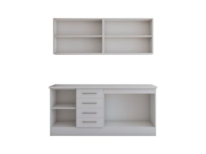 Bucatarie Alfa cu vitrina, 180x210x60 cm, alb - imagine 3