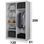 Dressing Nicu Alb Fara Oglinda-120 CM - imagine 2
