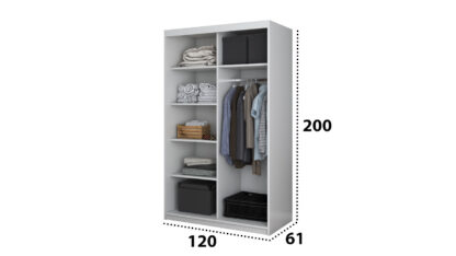 Dressing Nicu Alb Fara Oglinda-120 CM - imagine 2