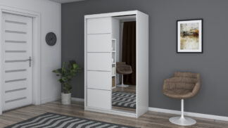 Dressing Teodor Alb cu Oglinda-120 CM