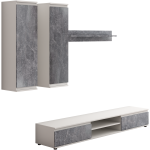 Biblioteca Luisa, Alb/Gri, 175 cm - imagine 2