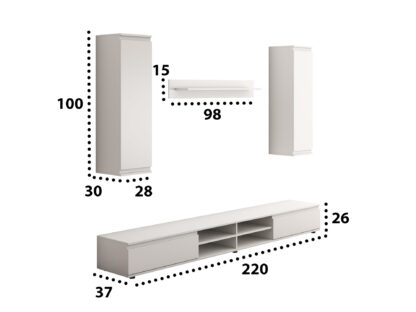 Biblioteca Luisa Alb 220 CM - imagine 2