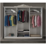 Dormitor Tolouse, bej, pat 160x200 cm, dulap cu 6 usi, 2 noptiere, comoda - imagine 2