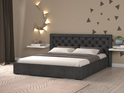 Pat Madera Negru 160x200
