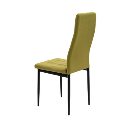 Scaun dining S-119, Verde, Stofa, Metal cromat - imagine 5