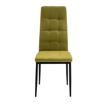 Scaun dining S-119, Verde, Stofa, Metal cromat