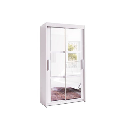 Dressing Octav, Alb, 100x216x60 cm, Usi culisante - imagine 2