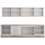 Bucatarie Alfa cu vitrina, 260x210x60 cm, alb/sonoma - imagine 6