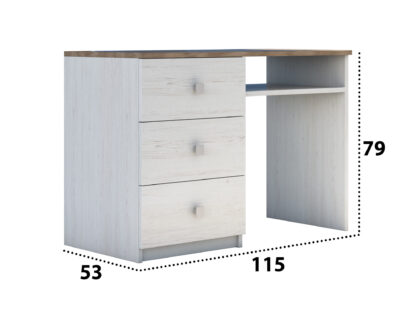 Birou Rares, culoare Ulm/Stejar, 115 CM - imagine 2