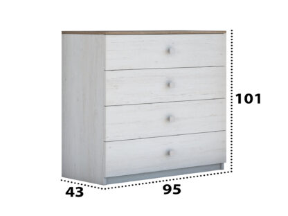 Comoda Rares, culoare Ulm/Stejar, 95 CM - imagine 2