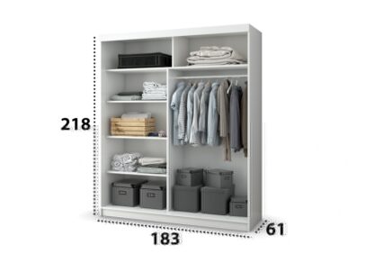 Dressing Ovidiu 20, 183x218x61 cm, alb - imagine 4