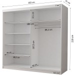 Dressing Ovidiu 31, 183x218x61 cm, culoare alb/negru - imagine 4
