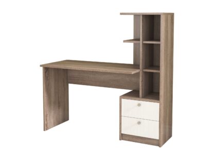 Birou Lima, stejar/alb, 136x138x55 cm - imagine 3