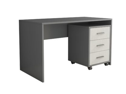 Birou Oscar, antracit/alb, 120x60x70 cm - imagine 2