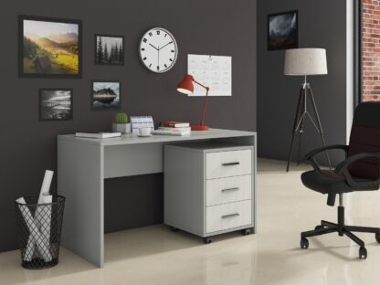 Birou Oscar, gri/alb, 120x60x70 cm