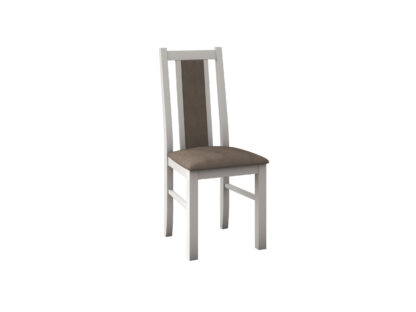 Set masa extensibila 120 x 160 cm cu 6 scaune tapitate, MB-13 Max10 si S-38 Boss14 25B, Bialy, Lemn masiv de fag, Stofa - imagine 6