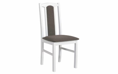 Set masa extensibila 120x150 cm cu 6 scaune tapitate, MB-13 Max5 P si S-37 Boss7 B 18A, Wotan/Bialy, lemn masiv de fag, stofa - imagine 8