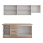 Bucatarie Alfa cu vitrina, 240x210x60 cm, sonoma - imagine 3
