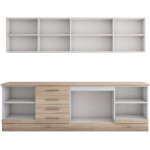 Set Bucatarie Alfa cu Print, 260 cm, Sonoma/Cires - imagine 5