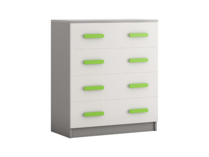 Comoda Didi, alb/verde, 80x93x40 cm, 4 sertare