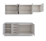 Bucatarie Alfa cu vitrina, 240x210x60 cm, alb - imagine 3