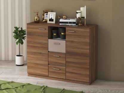 Set Dormitor Effect, Nuc, Dulap 150 cm, Pat 160x200 cm, 2 noptiere, comoda - imagine 5