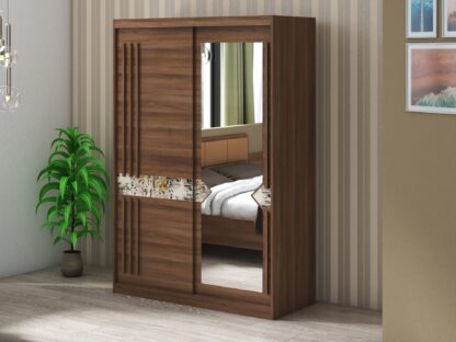 Set Dormitor Atena, Nuc, Dulap 150 cm, Pat 160x200 cm, 2 noptiere, comoda - imagine 6