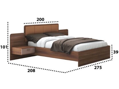 Set Dormitor Effect, Nuc, Dulap 150 cm, Pat 160x200 cm, 2 noptiere, comoda - imagine 4
