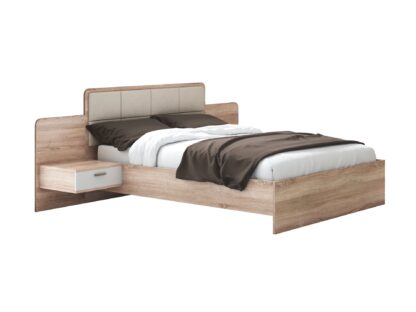 Set Dormitor Tokyo, Sonoma, Dulap 200 cm, Pat 160x200 cm, 2 noptiere, comoda - imagine 3
