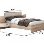 Set Dormitor Tokyo, Sonoma, Dulap 150 cm, Pat 160x200 cm, 2 noptiere, comoda - imagine 7
