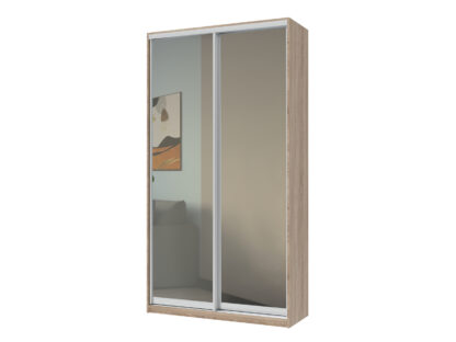 Dressing Amber cu oglinda, sonoma, 120x225x60 cm, 2 usi culisante - imagine 2