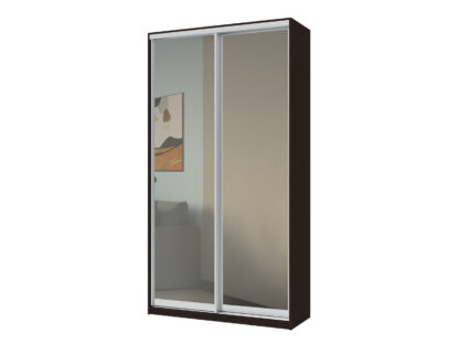 Dressing Amber cu oglinda, wenge, 120x225x60 cm, 2 usi culisante - imagine 2