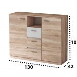 Set Dormitor Tokyo, Sonoma, Dulap 150 cm, Pat 160x200 cm, 2 noptiere, comoda - imagine 5