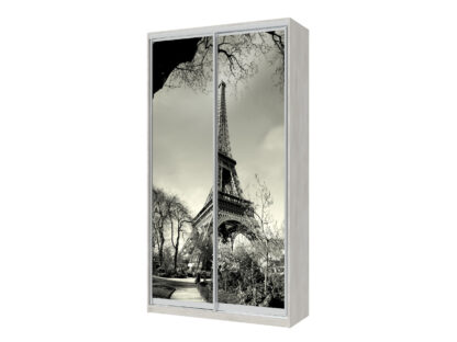 Dressing Eiffel cu fotoprint, alb murdar, 120x225x60 cm, 2 usi culisante - imagine 2