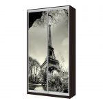 Dressing Eiffel cu fotoprint, wenge, 120x225x60 cm, 2 usi culisante - imagine 2