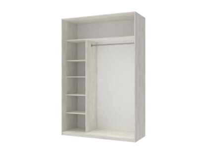 Dressing Fiona cu oglinda, alb murdar, 150x225x60 cm, 2 usi culisante - imagine 3