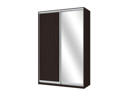 Dressing Fiona cu oglinda, wenge, 150x225x60 cm,2 usi culisante - imagine 2