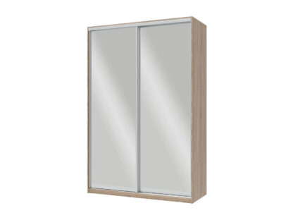 Dressing Irma cu oglinda, sonoma, 150x225x60 cm, 2 usi culisante - imagine 3