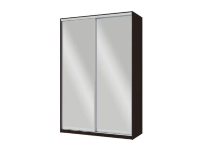 Dressing Irma cu oglinda, wenge, 150x225x60 cm, 2 usi culisante - imagine 2