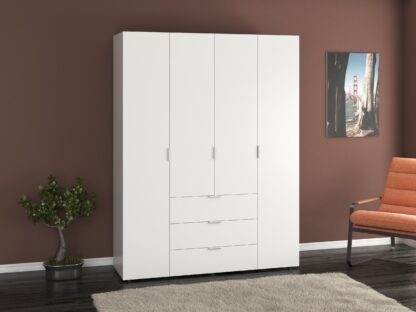 Dressing Oslo 4D, alb, 155x203x49 cm