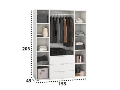Dressing Oslo 4D, alb, 155x203x49 cm - imagine 4