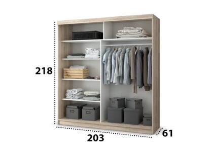 Dressing Ovidiu 20, 203x218x61 cm, sonoma - imagine 4