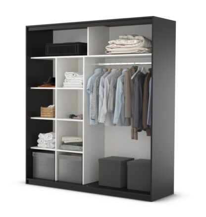 Dressing Radu, 204x218x58 cm, negru/alb - imagine 3
