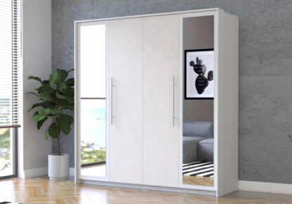 Dressing Anastasia 4D, alb mat/crem, 206x215x64 cm