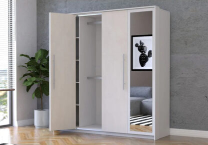 Dressing Anastasia 4D, alb mat/crem, 206x215x64 cm - imagine 3