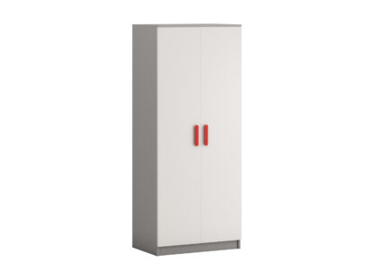 Dulap Didi, alb/rosu, 80x193x50 cm, 2 usi cu balamale