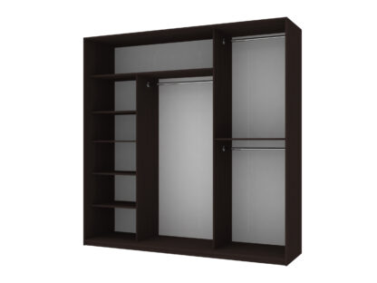 Dulap Iris cu oglinda, wenge, 225x225x60 cm, 3 usi culisante - imagine 3